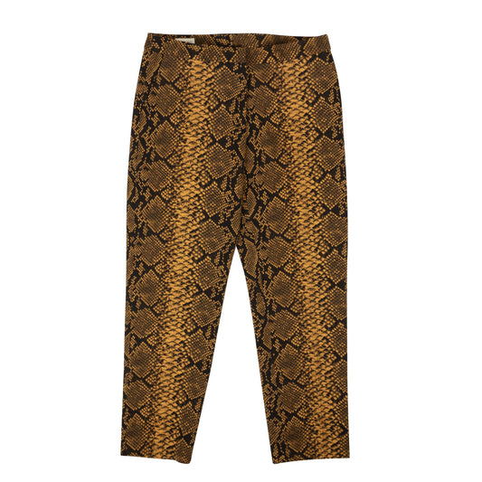 Dries Van Noten Snake Print High Rise Wool Pants - Gold