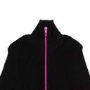 Black Ribbed Knit 3/4 Sleeve Sweater
