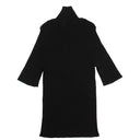 Black Ribbed Knit 3/4 Sleeve Sweater