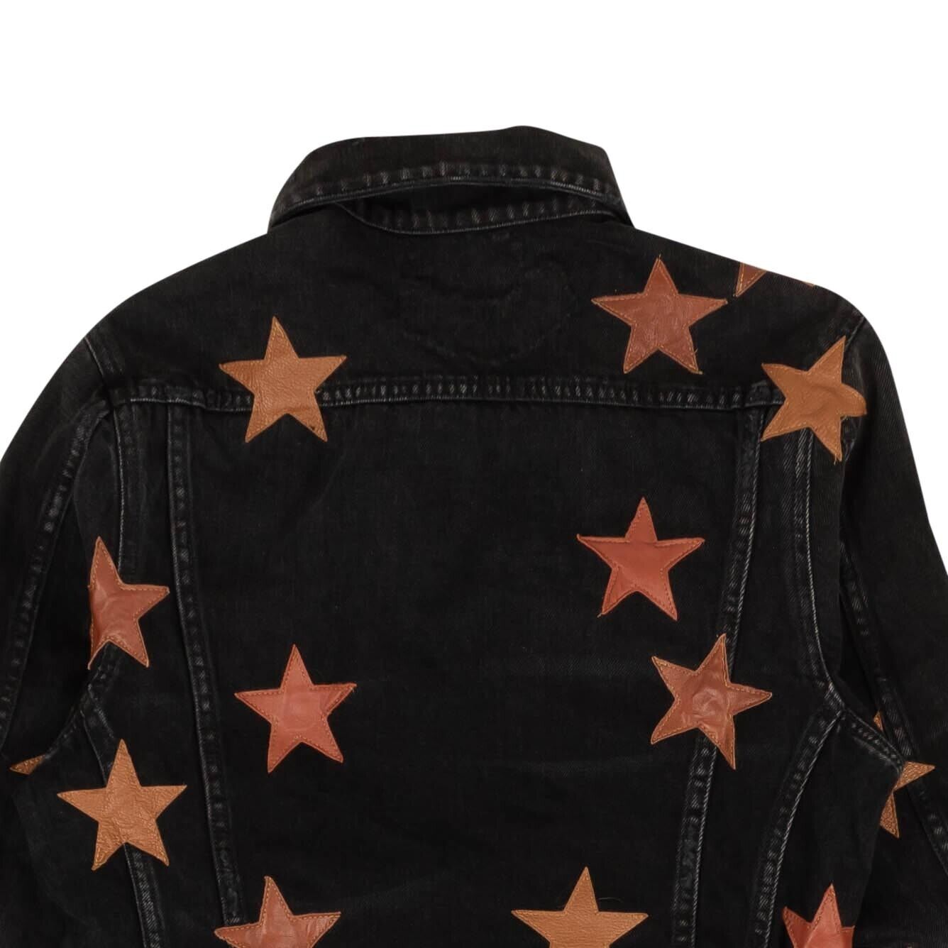 Black And Orange Chemist Denim Trucker Jacket