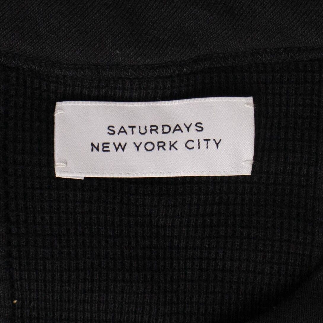 Saturdays Nyc Kyrie Waffle Stripe S/S Tee - Black