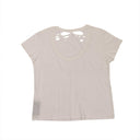 Unravel Project Cotton Ripped Details Classic T-Shirt Top - White