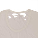 Unravel Project Cotton Ripped Details Classic T-Shirt Top - White