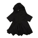 Black Peplum Hooded T-Shirt