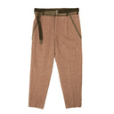 Rust Herringbone Belted Pants