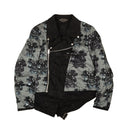 Black Panelled Nylon Biker Jacket
