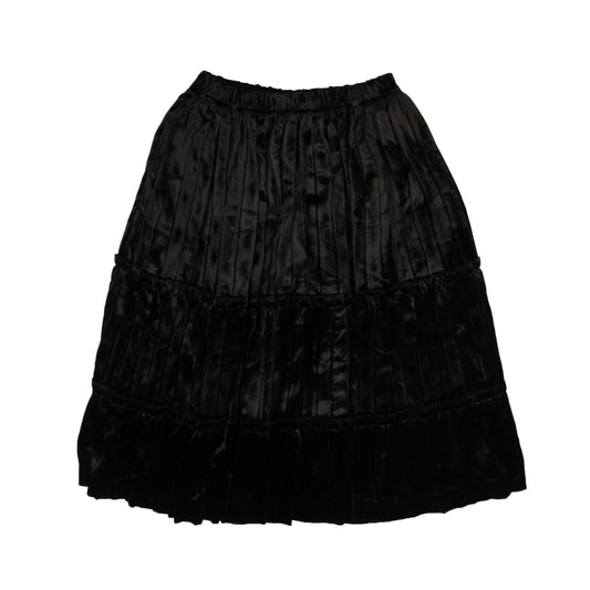 Comme Des Garcons Crush Velvet Tier Frill Trim Skirt - Red