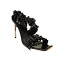 Off-White C/O Virgil Abloh Patent Curtain Ruffle Sandal - Black
