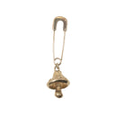 Silver Metal Mushroom Charm Earring