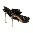 Off-White C/O Virgil Abloh Patent Curtain Ruffle Sandal - Black
