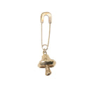 Silver Metal Mushroom Charm Earring