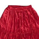 Comme Des Garcons Crush Velvet Tier Frill Trim Skirt - Red