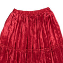 Comme Des Garcons Crush Velvet Tier Frill Trim Skirt - Red