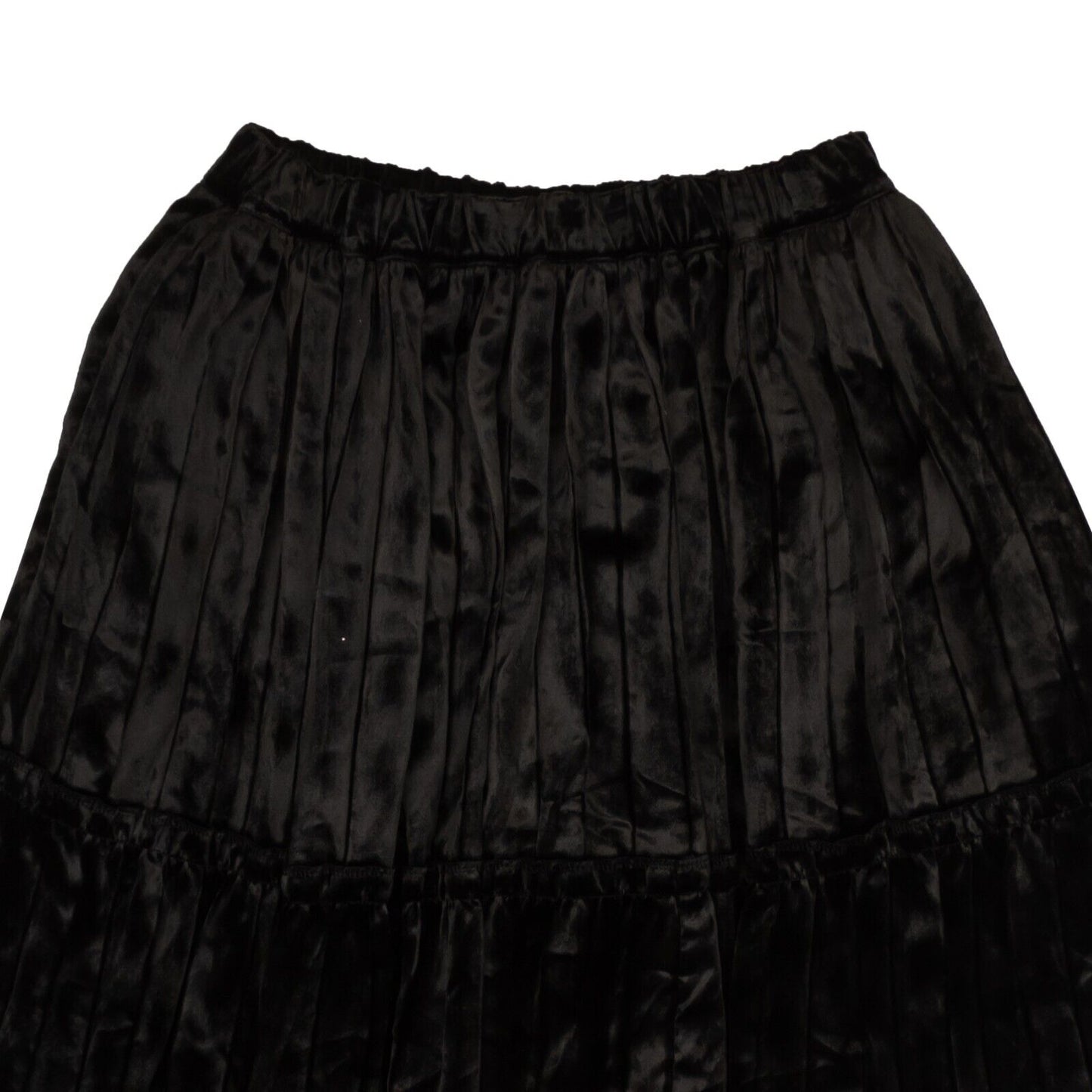 Comme Des Garcons Crush Velvet Tier Frill Trim Skirt - Red