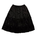 Comme Des Garcons Crush Velvet Tier Frill Trim Skirt - Red