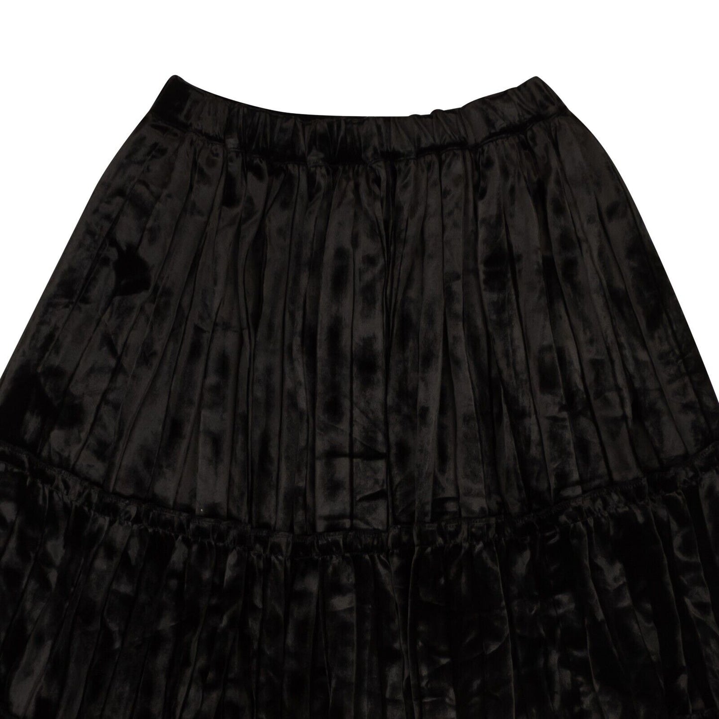 Comme Des Garcons Crush Velvet Tier Frill Trim Skirt - Red