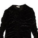 Black Crushed Velvet Ruched Top