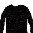Black Crushed Velvet Ruched Top