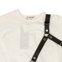 White Black Strap Short Sleeve T-Shirt