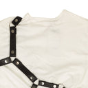 White Black Strap Short Sleeve T-Shirt