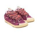 Pink Low Top Curb Lace Up Sneakers