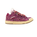 Pink Low Top Curb Lace Up Sneakers