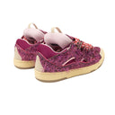 Pink Low Top Curb Lace Up Sneakers