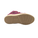 Pink Low Top Curb Lace Up Sneakers