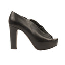 Black Open Toe Zip Heels
