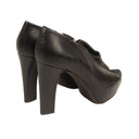 Black Open Toe Zip Heels