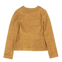 SAINT LAURENT BROWN KAFTAN SUEDE TOP