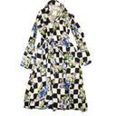 Black And White Satin Pajama Robe