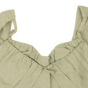 Sage Green Ruched Linen Bustier Top