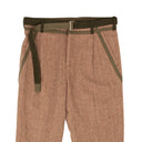 Rust Herringbone Belted Pants