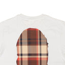 White And Brown Plaid Ape Front Logo Short Sleeve T-Shirt