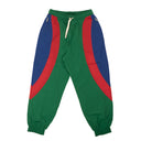 Green, Red And Blue Geometric Nylon Track Pants