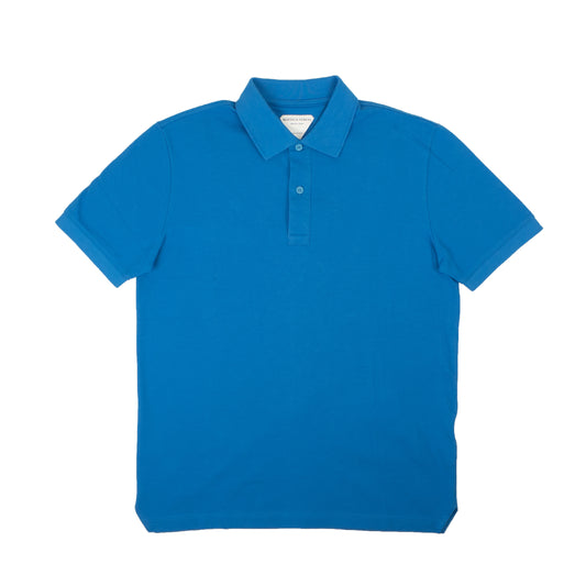 NWT BOTTEGA VENETA Blue Piquet Short Sleeve Polo Shirt