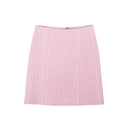 Lavender Quilted Leather Mini Skirt