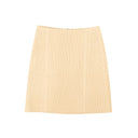 Tan Quilted Leather Mini Skirt