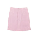 Lavender Quilted Leather Mini Skirt