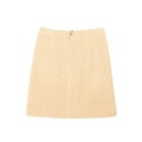 Tan Quilted Leather Mini Skirt