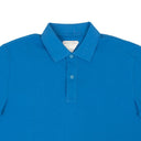BOTTEGA VENETA BLUE PIQUET SHORT SLEEVE POLO SHIRT