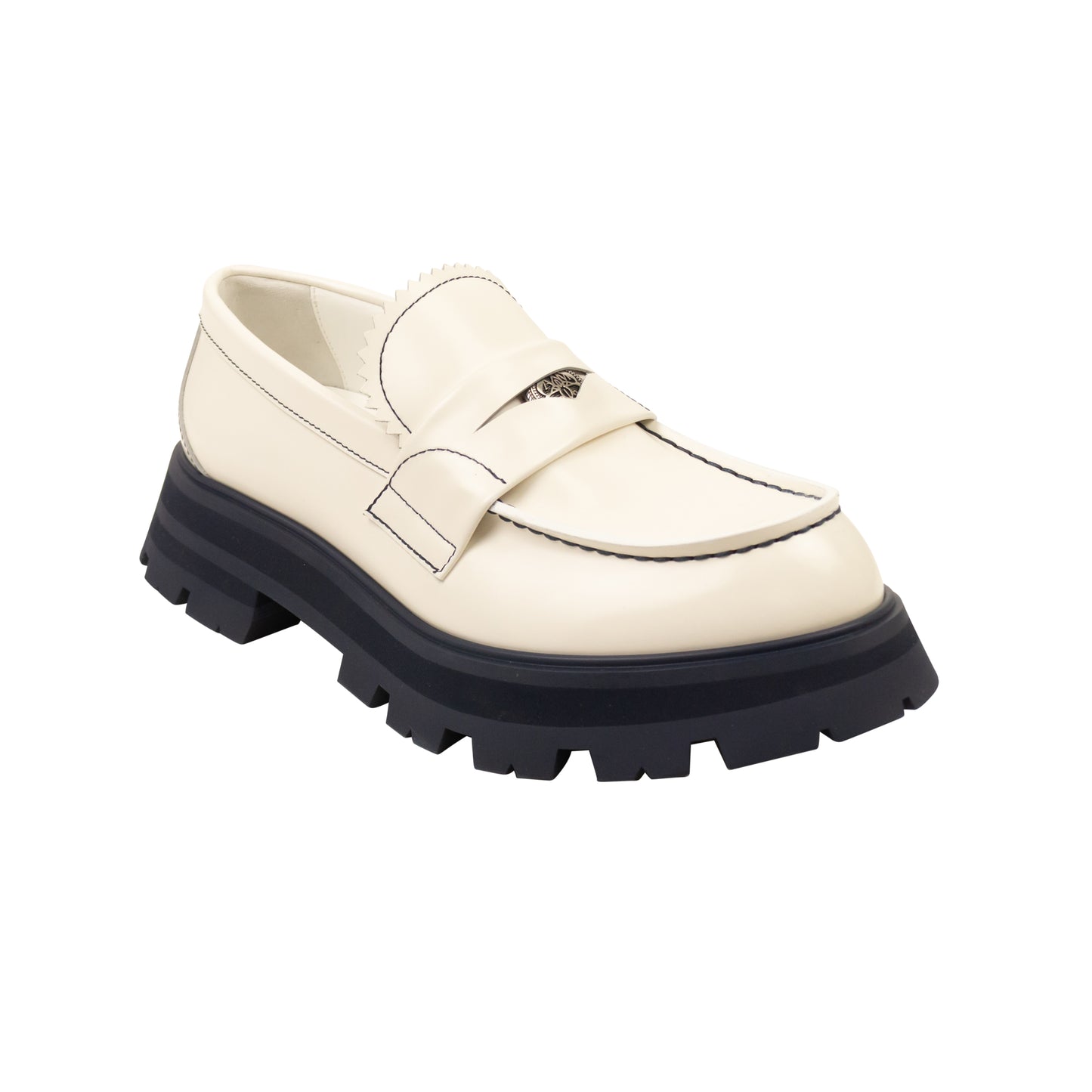 White Leather Wander Loafers