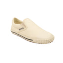 White Vulcanized Square Slip On Canvas Sneakers