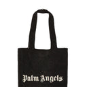 Black Knit Wool Blend Shopper Tote Bag