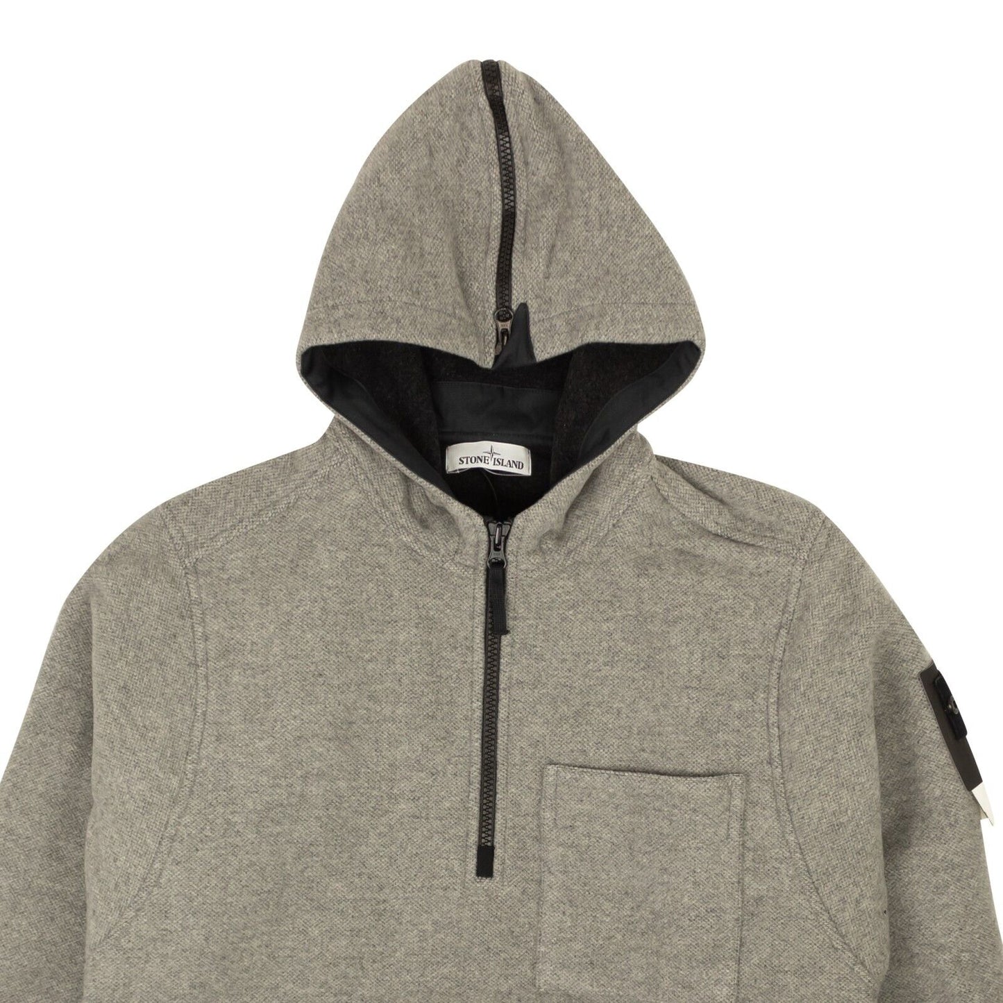 Stone Island Short Pullover Wool Coat - Gray