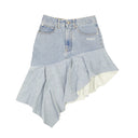 Off-White C/O Virgil Abloh Two Tones Ruffle Denim Skirt - Blue