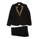 Women's Black Gold Trimmed Wool Dress Suit