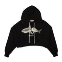 Black Shark Cropped Hoodie