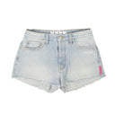Blue Frayed Edge Denim Shorts